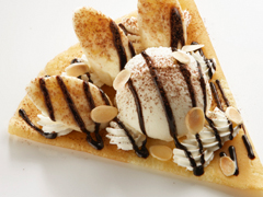 バニラジェラートのチョコバナナのパフェ仕立て